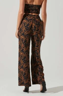 Sayla Wide Leg Abstract Print Pants -Astr The Label Shop ACP7246 BLACKRUSTPRINT 4