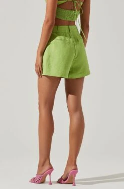 Amiah Seamed High Waist Shorts -Astr The Label Shop ACP7247 KIWI 4