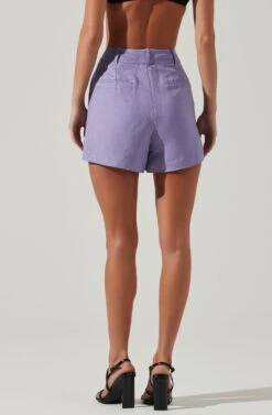 Amiah Seamed High Waist Shorts -Astr The Label Shop ACP7247 LAVENDER 4