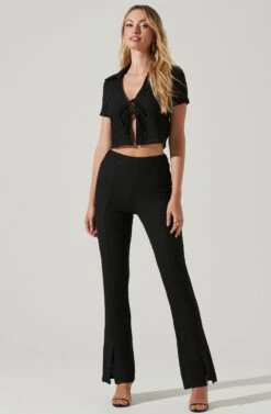 Zoey Seamed Split Hem Pants 20 Zoey Seamed Split Hem Pants -Astr The Label Shop ACP7253 BLACK 1