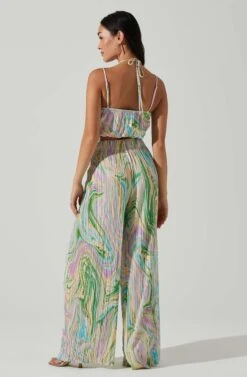 Savine Ruched Tie Dye Pants -Astr The Label Shop ACP7259P GREENSWIRL 5