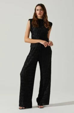 Savine Textured Pants 9 Savine Textured Pants -Astr The Label Shop ACP7259S BLACK 2