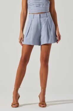 Jacinta High Waist Shorts -Astr The Label Shop ACP7268 SLATEBLUE 3