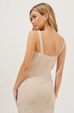 Tea Party Floral Embroidered Knit Mini Skirt 10 Tea Party Floral Embroidered Knit Mini Skirt -Astr The Label Shop ACS7221 BLUSHFLOWER 6