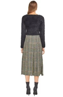 Marsha Skirt -Astr The Label Shop ACS9005 SAGE MULTI PLAID 03