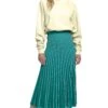 Yuri Pleated Midi Skirt 1 Yuri Pleated Midi Skirt -Astr The Label Shop ACS9012 GREEN WHITE STRIPE 01