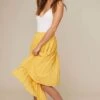 Elliot Pleated Midi Skirt -Astr The Label Shop ACS9013 MUSTARD 1 2 A