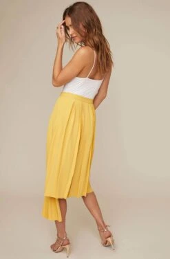 Elliot Pleated Midi Skirt -Astr The Label Shop ACS9013 MUSTARD 4 2 A