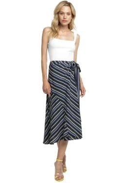 Teagan Striped Midi Skirt -Astr The Label Shop ACS9015 PURPLE YELLOW STRIPE 01