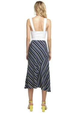 Teagan Striped Midi Skirt -Astr The Label Shop ACS9015 PURPLE YELLOW STRIPE 03
