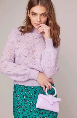 Pamela Leopard Midi Skirt -Astr The Label Shop ACS9022B GREEN LILAC LEOPARD 2A