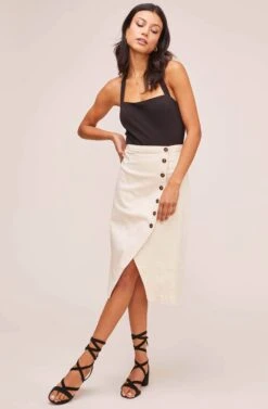 Eileen Midi Skirt -Astr The Label Shop ACS9026 NATURAL 1A