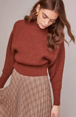 Nadiya Midi Skirt -Astr The Label Shop ACS9034 ESPRESSO MULTI PLAID 2A