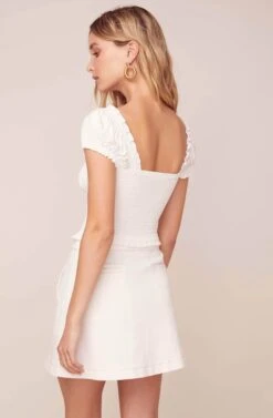 Daybreak Button Down Mini Skirt 12 Daybreak Button Down Mini Skirt -Astr The Label Shop ACS9044 WHITE 5