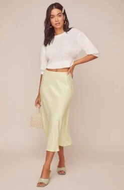 Nava Midi Skirt -Astr The Label Shop ACS9045B CELERY 1