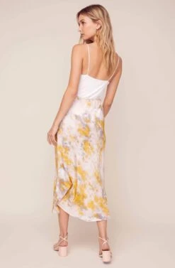 Nava Tie Dye Midi Skirt -Astr The Label Shop ACS9045C LEMON PINK TIE DYE 9