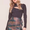 Afterglow Sequin Mini Skirt -Astr The Label Shop ACS9056 SEQUINSUNSET 2