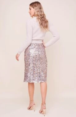 Elaine Sequin Midi Skirt -Astr The Label Shop ACS9057 PINK BLUEMULTI 3