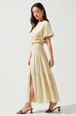 Perfect Oasis Tiered Midi Skirt -Astr The Label Shop ACS9062 VANILLA 3