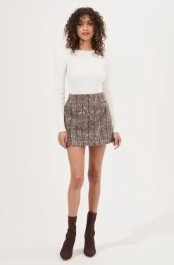 Christa Plaid Mini Skirt 11 Christa Plaid Mini Skirt -Astr The Label Shop ACS9073C BROWNMULTI 1