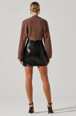 Audrey Faux Leather Mini Skirt 14 Audrey Faux Leather Mini Skirt -Astr The Label Shop ACS9074 BLACK 4