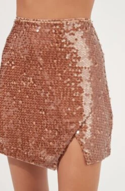 Romina Sequin Mini Skirt -Astr The Label Shop ACS9075 NUDE 4