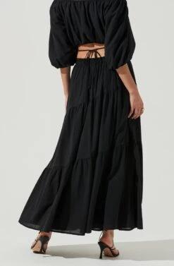 Balboa Tiered Maxi Skirt -Astr The Label Shop ACS9080 BLACK 4
