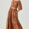 Balboa Tiered Midi Skirt -Astr The Label Shop ACS9080 BROWN 1