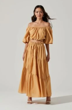 Balboa Tiered Maxi Skirt -Astr The Label Shop ACS9080 GOLDEN 1 c7fac6d7 c799 44be b5b4 17e75490b0f0