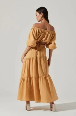 Balboa Tiered Maxi Skirt -Astr The Label Shop ACS9080 GOLDEN 4 f70e7876 c554 432f ac16 89e7cd86c74f