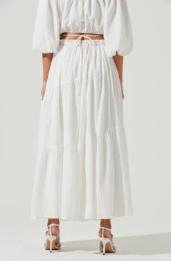 Balboa Tiered Maxi Skirt -Astr The Label Shop ACS9080 WHITE 4