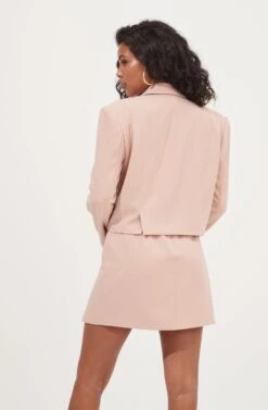 Woodbury Buttoned Side Slit Mini Skirt -Astr The Label Shop ACS9081 BLUSH 5