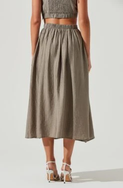 Terra Bella High Waist Midi Skirt -Astr The Label Shop ACS9085 MUSHROOM 4