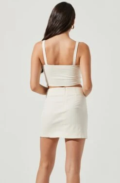 Monet Double Slit Mini Skirt -Astr The Label Shop ACS9093B CREAM 5 82eb7665 c32a 4a58 8c4b 55a861dac1e5