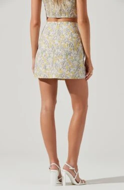 Covina Floral Side Slit Mini Skirt 11 Covina Floral Side Slit Mini Skirt -Astr The Label Shop ACS9096B YELLOWMULTIFLORAL 1164