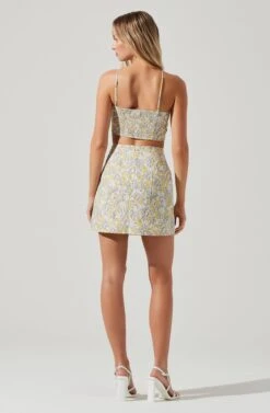Covina Floral Side Slit Mini Skirt 13 Covina Floral Side Slit Mini Skirt -Astr The Label Shop ACS9096B YELLOWMULTIFLORAL 1166