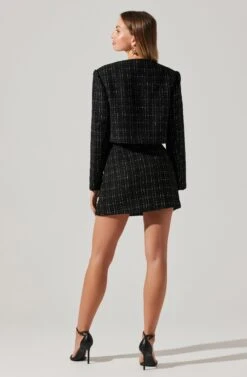Covina Tweed Mini Skirt -Astr The Label Shop ACS9096T BLACKPLAID 6