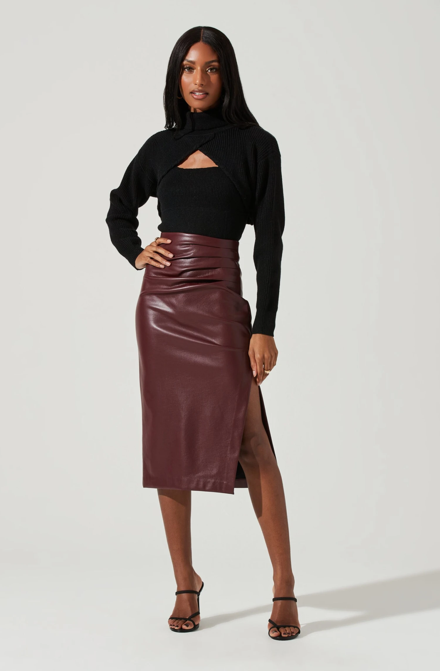 Melody Faux Leather Midi Skirt 8 Melody Faux Leather Midi Skirt - Image 6