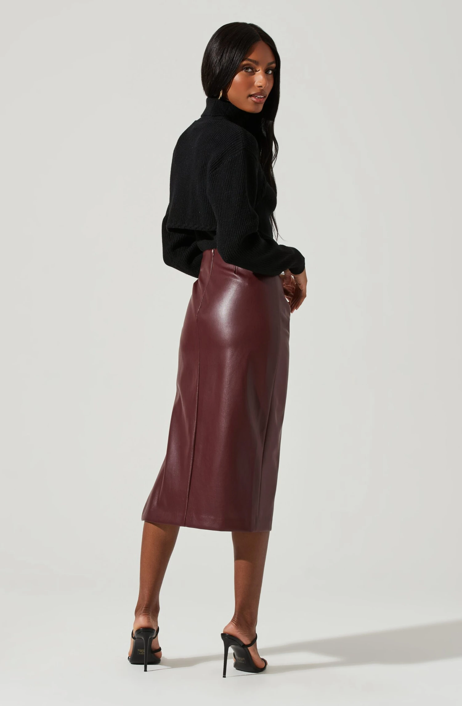 Melody Faux Leather Midi Skirt 12 Melody Faux Leather Midi Skirt - Image 10
