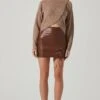 Atwell Faux Leather Lace Up Mini Skirt -Astr The Label Shop ACS9106 CHESTNUT 1 74bf84b5 3614 4363 b86c fb1376ace8aa