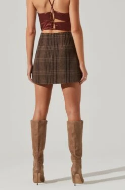 Brina Plaid Mini Skirt 17 Brina Plaid Mini Skirt -Astr The Label Shop ACS9107 BROWNBLACKPLAID 14221