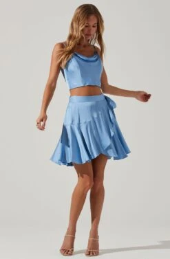 Ellery Ruffle Mini Skirt -Astr The Label Shop ACS9122 SKYBLUE 2