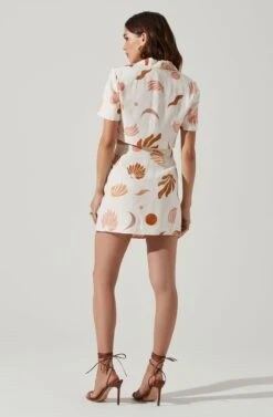 Arza Abstract Mini Skirt -Astr The Label Shop ACS9124P BROWNPINKCREAM 6