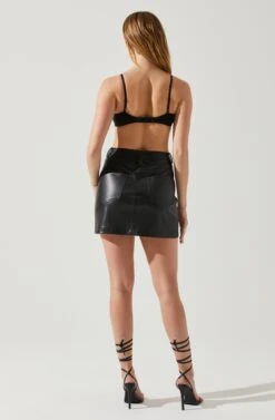 Ezra Faux Leather Mini Skirt 13 Ezra Faux Leather Mini Skirt -Astr The Label Shop ACS9135 BLACK 5