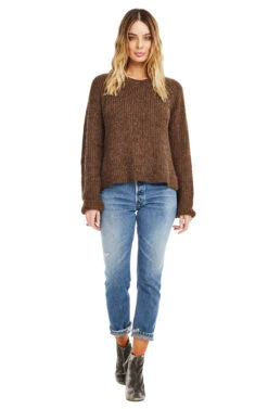 Lexie Side Tie Knit Sweater 11 Lexie Side Tie Knit Sweater -Astr The Label Shop ACT12352 BROWN 01