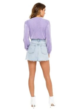 Pleated Deep V Bodysuit 11 Pleated Deep V Bodysuit -Astr The Label Shop ACT13115B LILAC 04