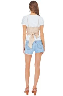 Maddie Top -Astr The Label Shop ACT13366 DUSTY BLUSH STRIPE 03