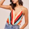 Amber Striped Bodysuit -Astr The Label Shop ACT13386C AQUA ORANGE STRIPE 2A