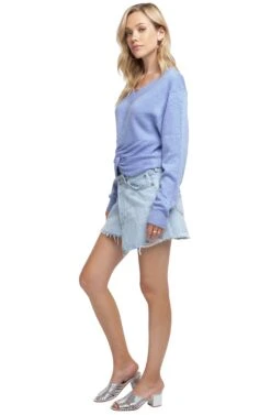 Twist Front V-Neck Sweater -Astr The Label Shop ACT13472 PERIWINKLE 02 22661e32 2829 464e 8fba f102a9cdb188