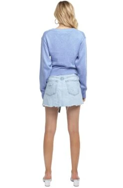 Twist Front V-Neck Sweater -Astr The Label Shop ACT13472 PERIWINKLE 03 f4b6dfcd 236b 46a1 825c c368d5236e75